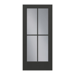 Flush Glazed Black Brushed Smooth 4 Lite Traditional SDL Clear Low-E