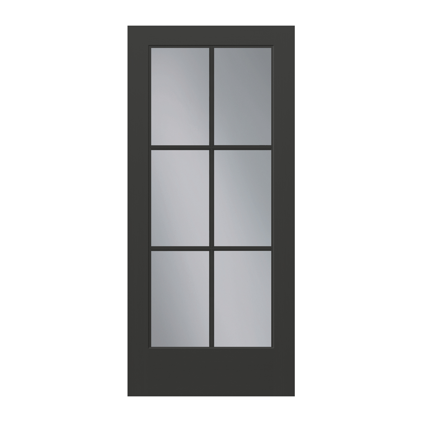 Flush Glazed Black Brushed Smooth 6 Lite Traditional SDL Clear Low-E