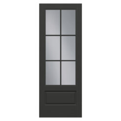 8-0 Flush Glazed Black Brushed Smooth 6 Lite SDL Clear Low-E